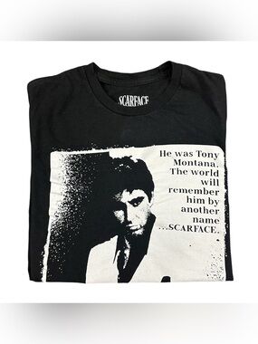 Scarface Tony Montana Graphic T Shirt Black Movie Quote 100% Cotton Adult